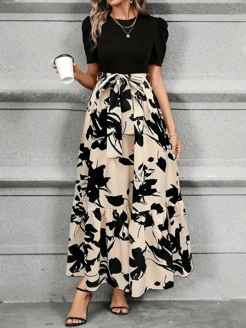 Robe Maxi Coupe A à Imprimé Botanique pour Femme