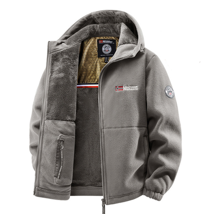 Parka d’Hiver Doublée Polaire à Capuche pour Homme