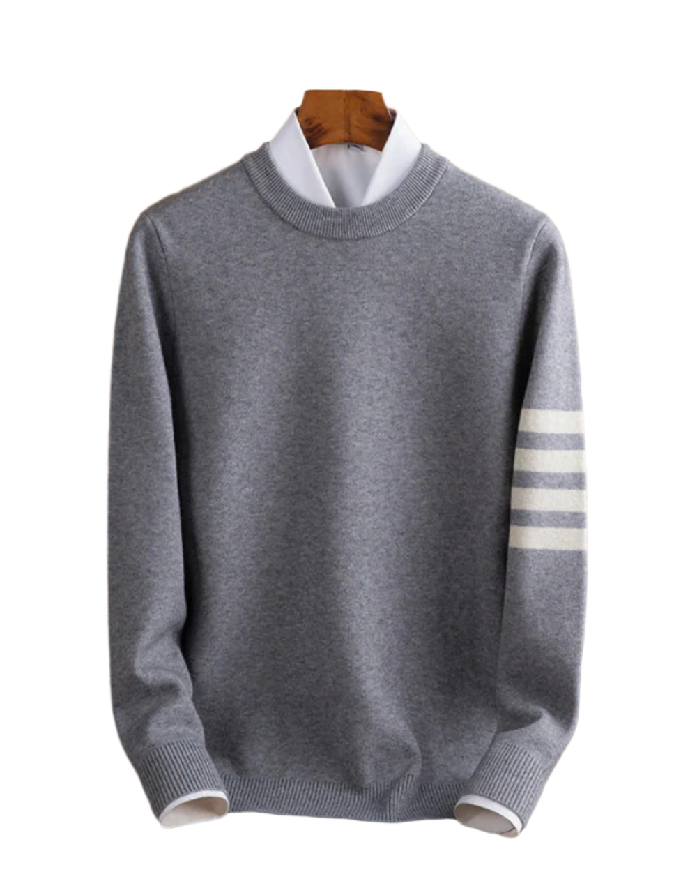 Pull à Col Rond à Rayures sur Manche pour Homme