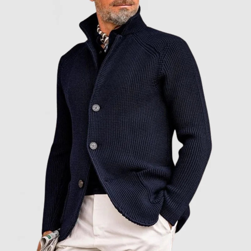 Cardigan Boutonné en Grosse Maille pour Homme
