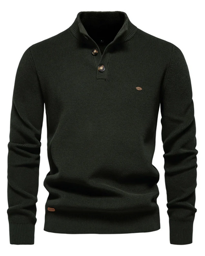 Pull à Col Montant Boutonné pour Homme
