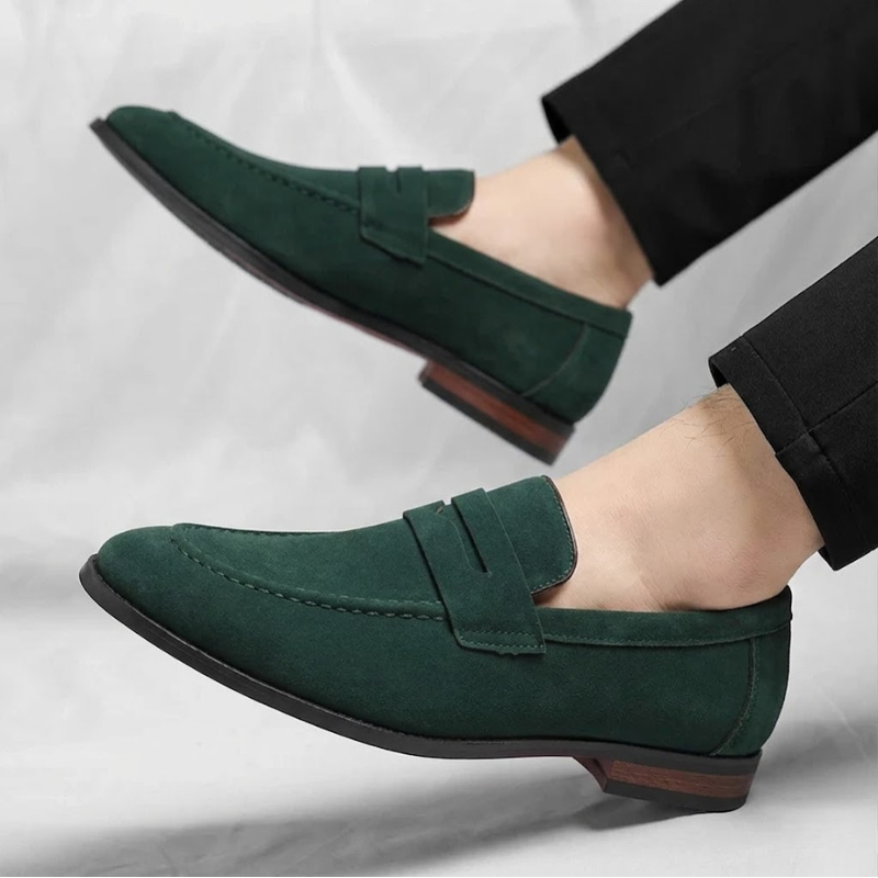 Mocassins Penny Loafers en Suédine pour Homme