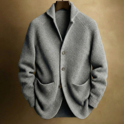 Cardigan à Col Châle en Grosse Maille pour Homme