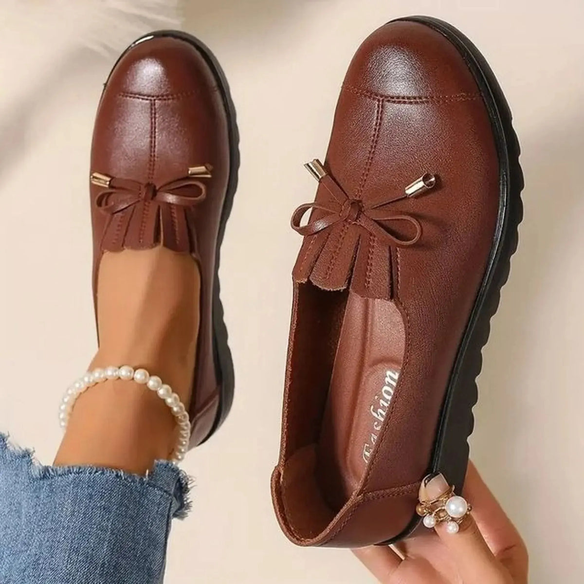 Mocassins Confort à Semelle Plateforme et Bout Arrondi