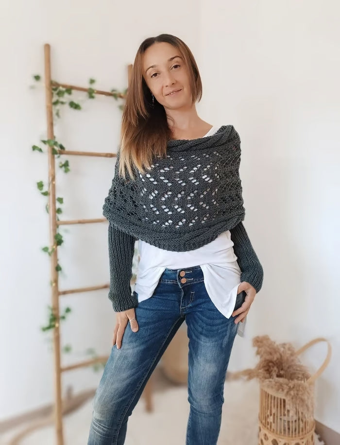 Boléro en Tricot Ajouré à Superposer pour Femme