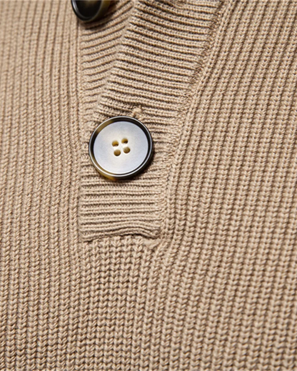 Pull à Col Montant Boutonné pour Homme