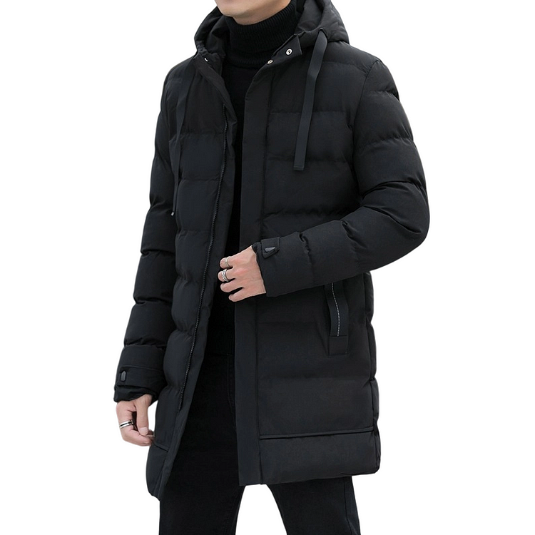 Manteau Matelassé Long à Capuche pour Homme
