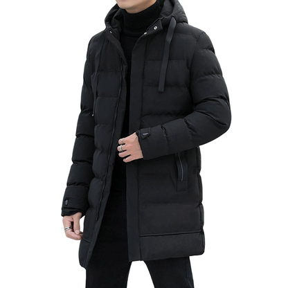 Manteau Matelassé Long à Capuche pour Homme