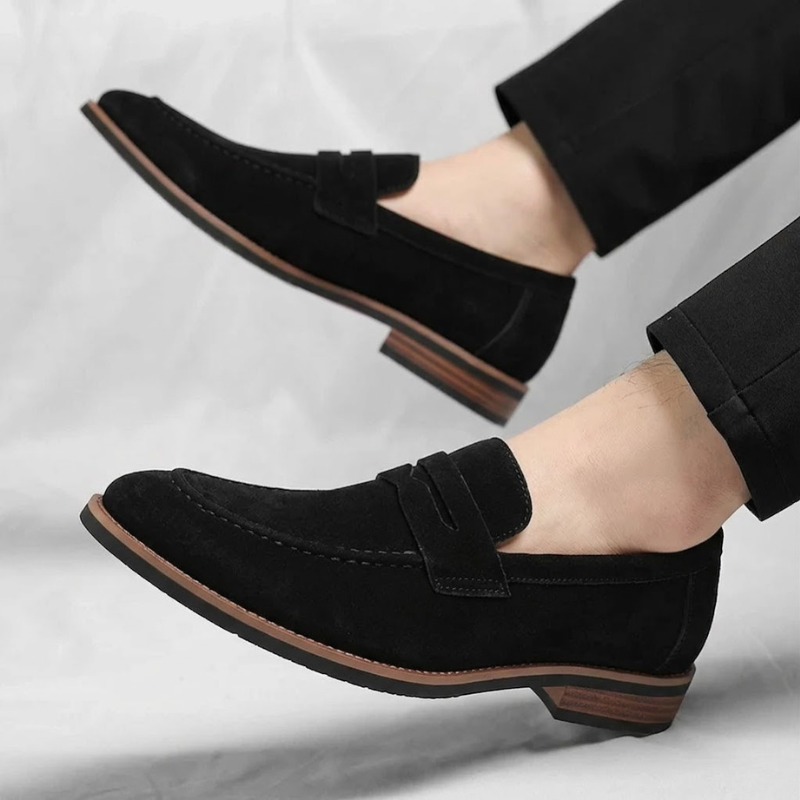 Mocassins Penny Loafers en Suédine pour Homme