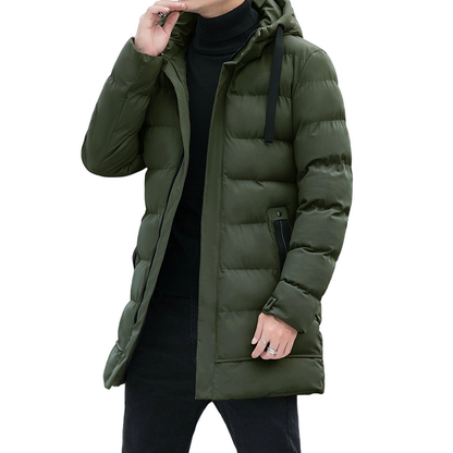 Manteau Matelassé Long à Capuche pour Homme