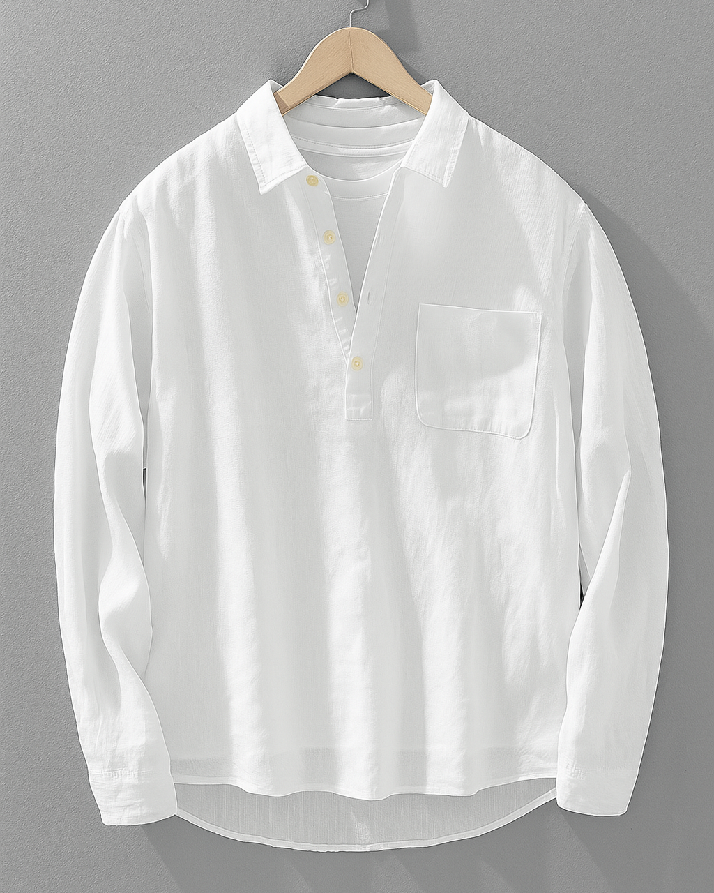 Polo Manches Longues en Maille Respirante pour Homme