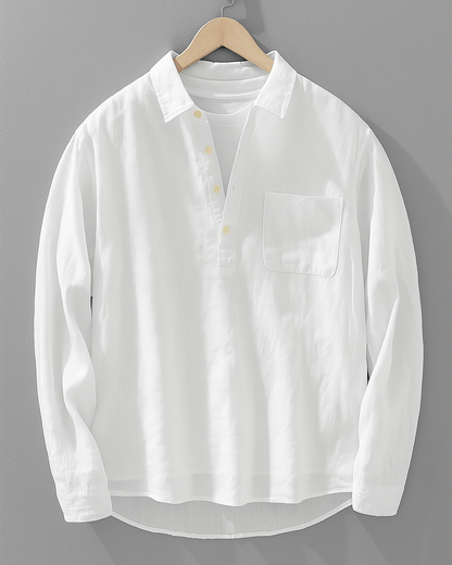 Polo Manches Longues en Maille Respirante pour Homme