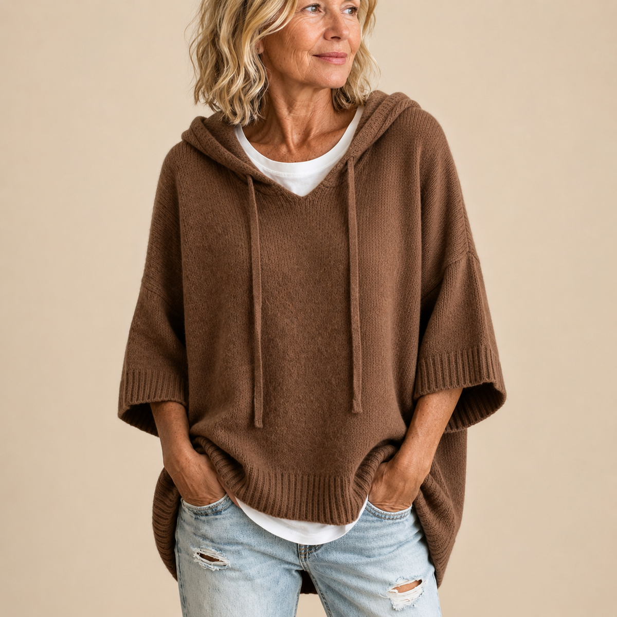 Pull à Capuche Ample et Doux pour Femme