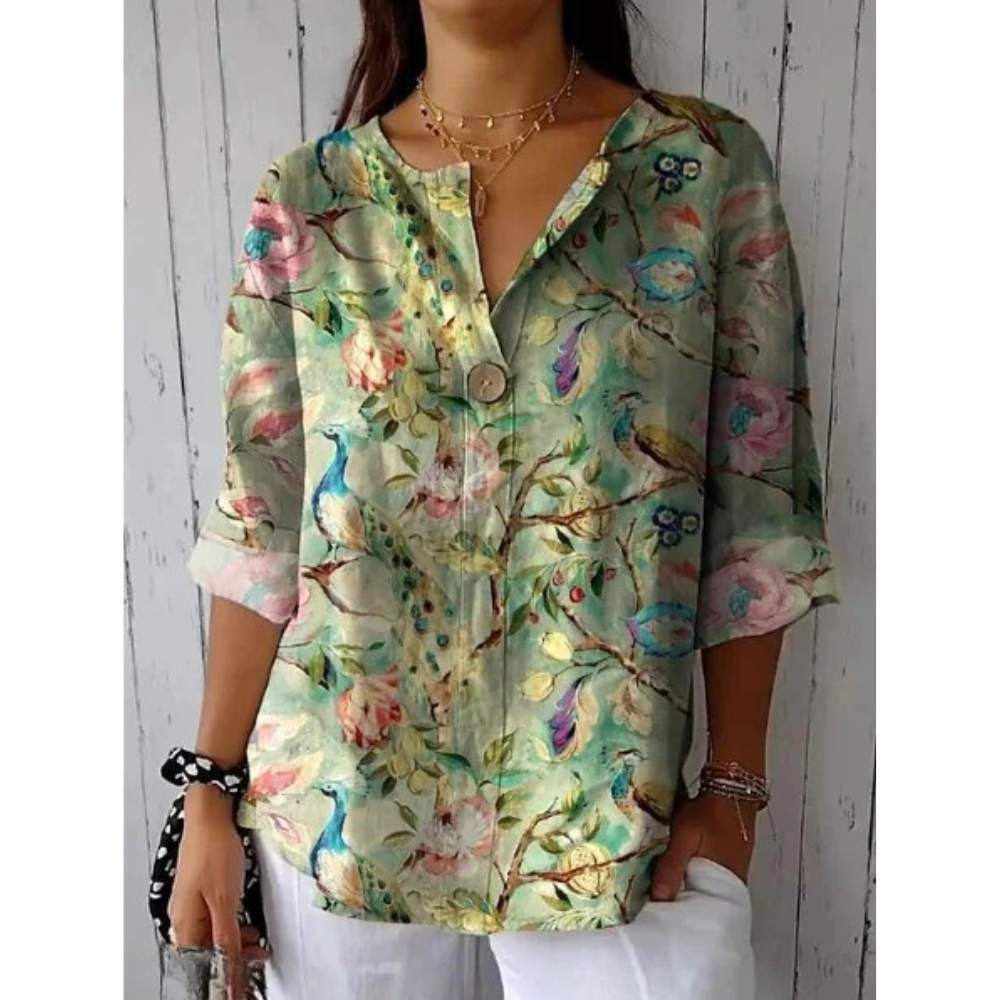 Blouse Fluide à Imprimé Floral pour Femme