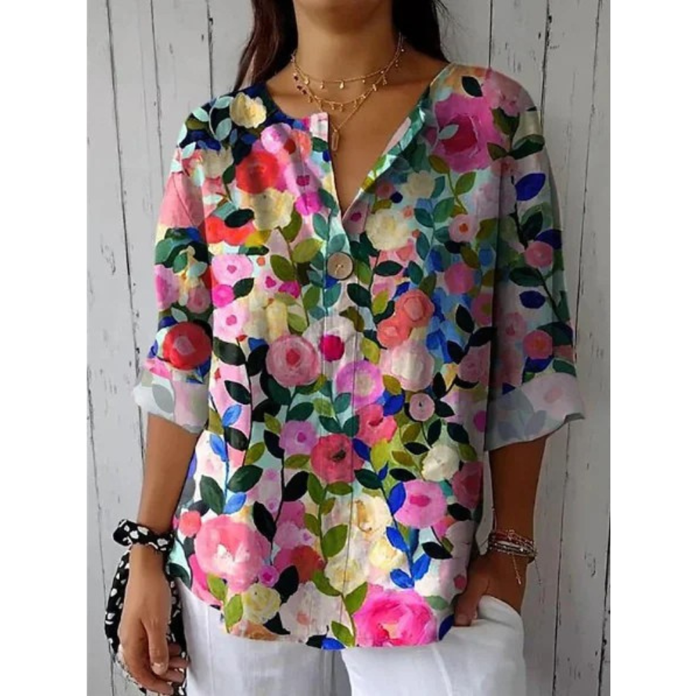 Blouse Fluide à Imprimé Floral pour Femme