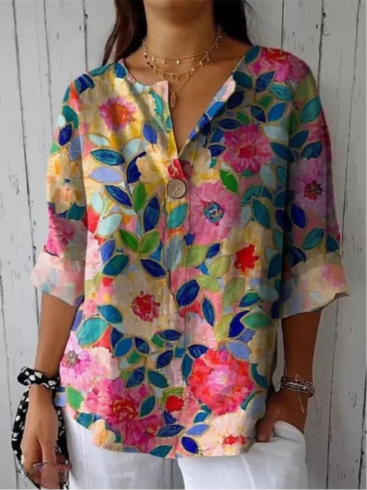 Blouse Fluide à Imprimé Floral pour Femme