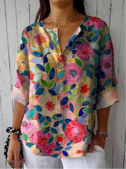 Blouse Fluide à Imprimé Floral pour Femme