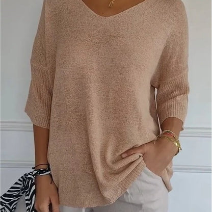Pull en Maille à Col V pour Femme