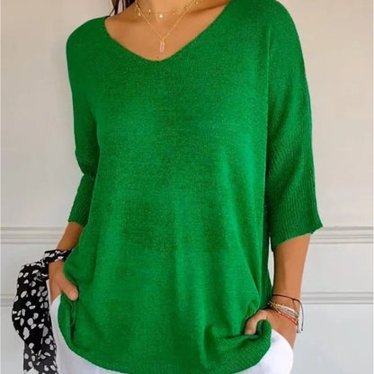 Pull en Maille à Col V pour Femme