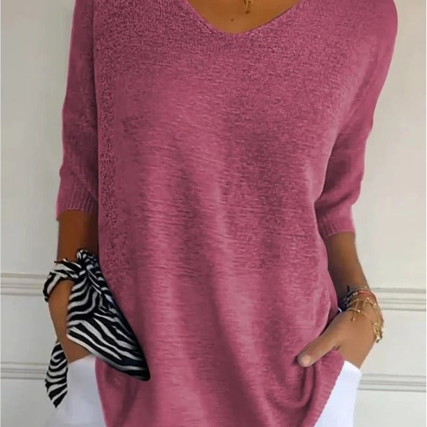 Pull en Maille à Col V pour Femme