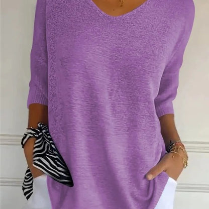 Pull en Maille à Col V pour Femme