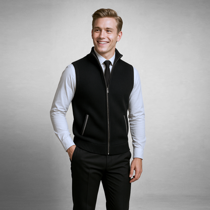 Bodywarmer Zippé en Maille pour Homme