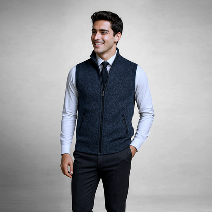 Bodywarmer Zippé en Maille pour Homme