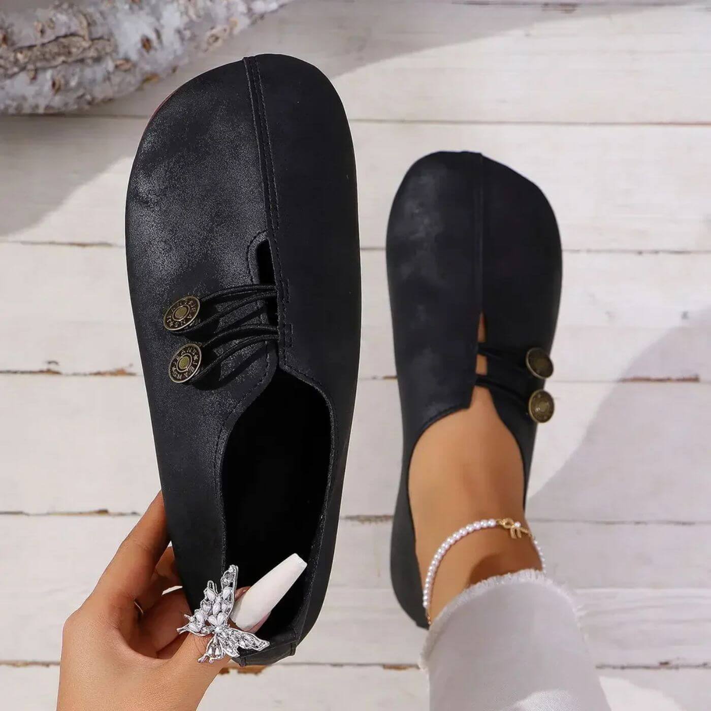 Chaussures en Daim pour Femme à Semelle Rembourrée et Fermeture Élastique