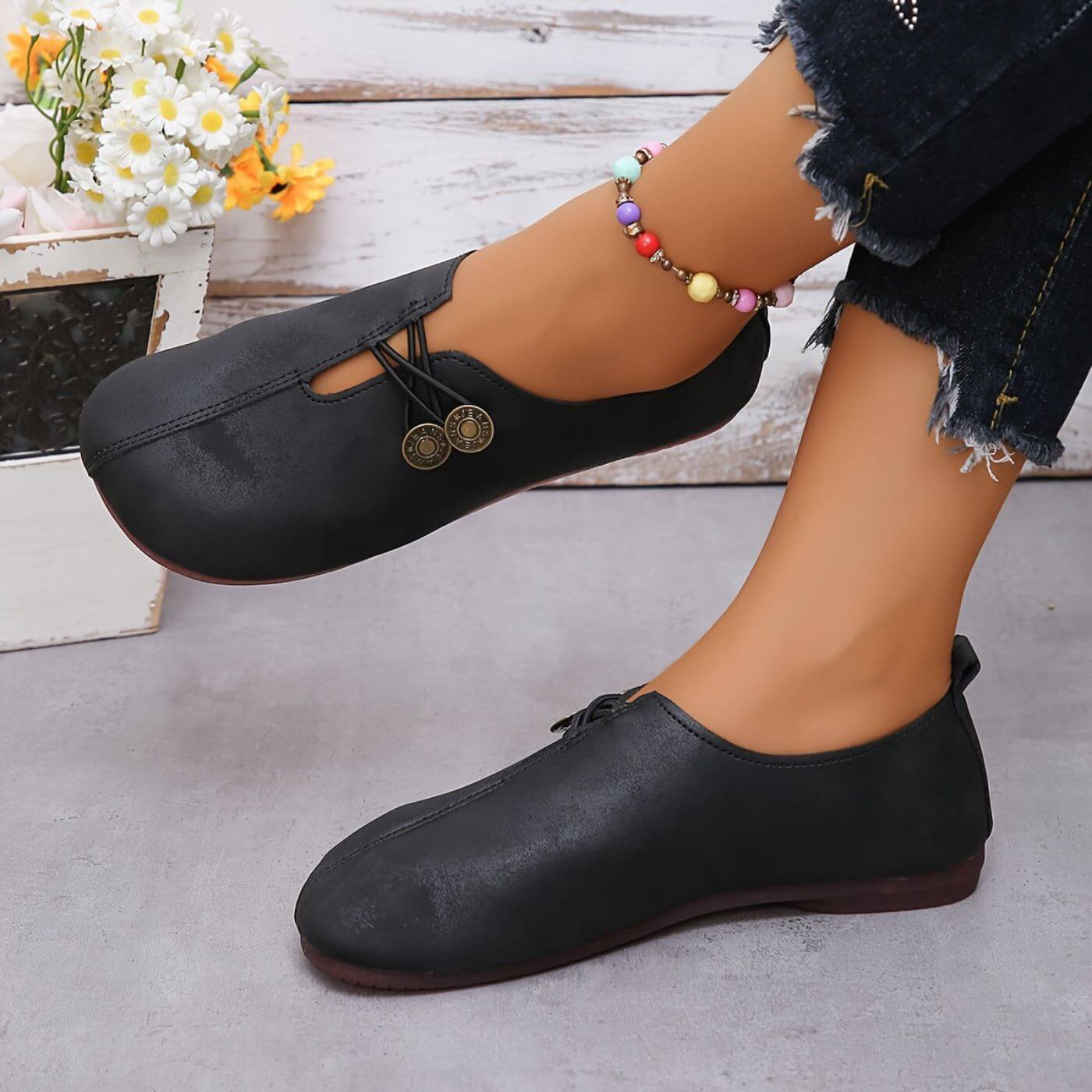 Chaussures en Daim pour Femme à Semelle Rembourrée et Fermeture Élastique