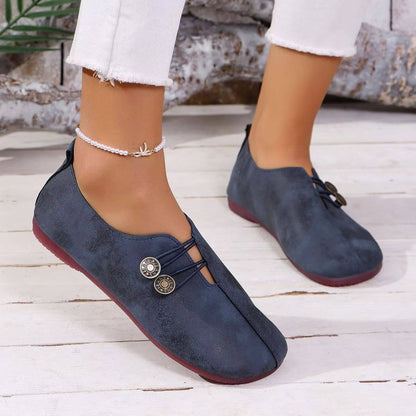 Chaussures en Daim pour Femme à Semelle Rembourrée et Fermeture Élastique