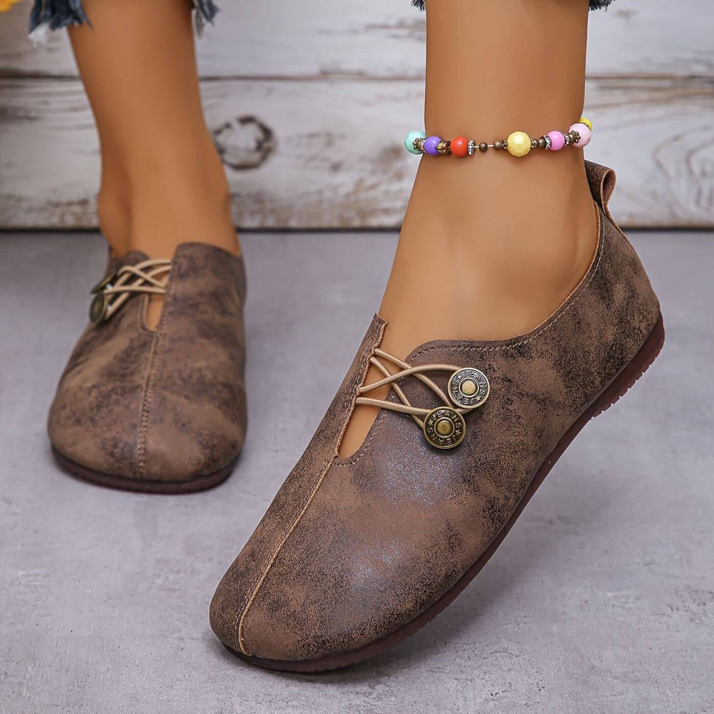 Chaussures en Daim pour Femme à Semelle Rembourrée et Fermeture Élastique