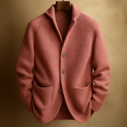 Cardigan à Col Châle en Grosse Maille pour Homme