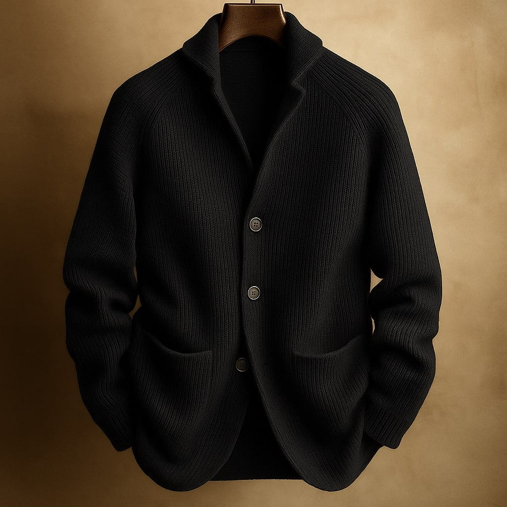 Cardigan à Col Châle en Grosse Maille pour Homme