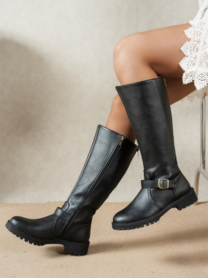 Bottes Cavalières à Double Bride pour Femme