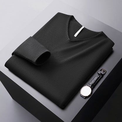 Pull à Col V en Maille Souple pour Homme