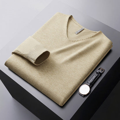 Pull à Col V en Maille Souple pour Homme
