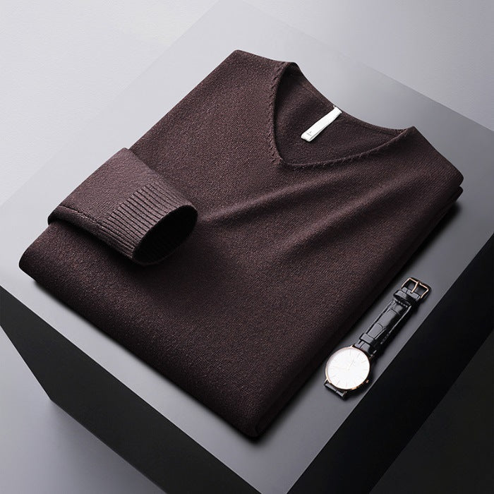 Pull à Col V en Maille Souple pour Homme
