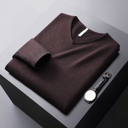 Pull à Col V en Maille Souple pour Homme