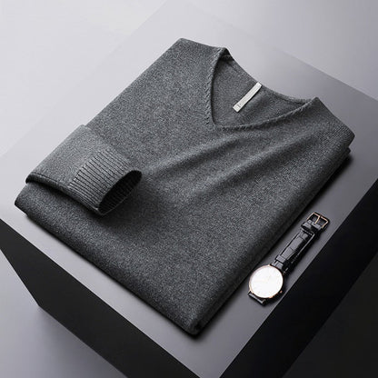 Pull à Col V en Maille Souple pour Homme