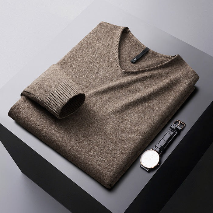 Pull à Col V en Maille Souple pour Homme