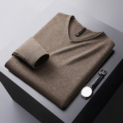 Pull à Col V en Maille Souple pour Homme
