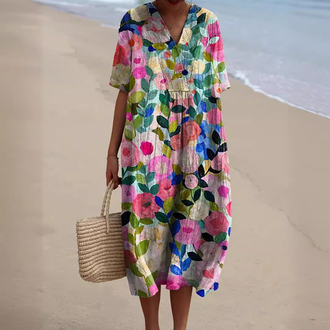Robe d'Été Florale et Flatteuse pour Femme