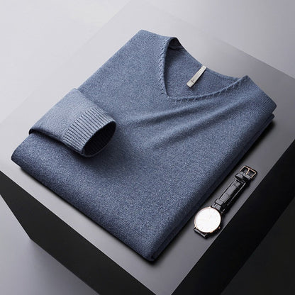 Pull à Col V en Maille Souple pour Homme