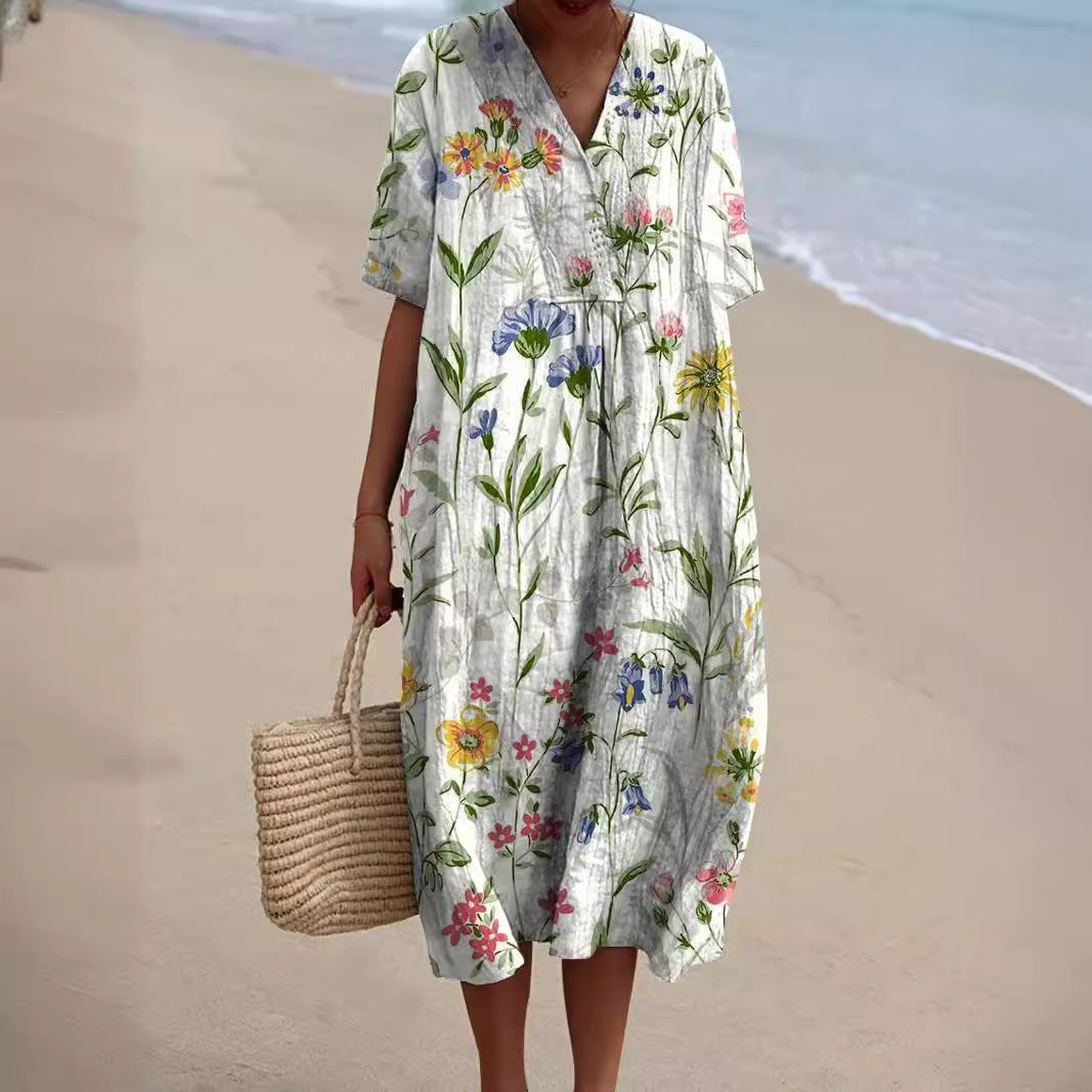 Robe d'Été Florale et Flatteuse pour Femme