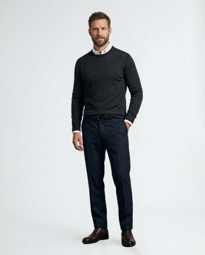 Pull à Col Rond en Maille Fine pour Homme