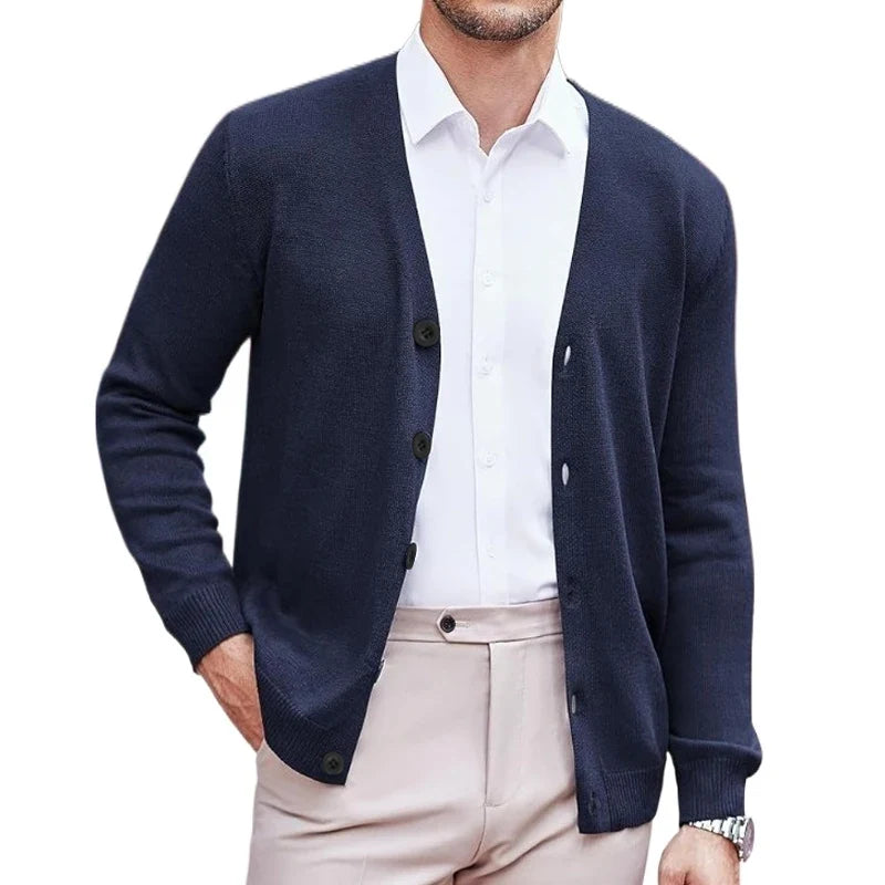 Cardigan Boutonné à Col V pour Homme