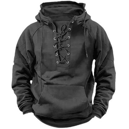 Sweat à Capuche à Laçage sur le Devant pour Homme