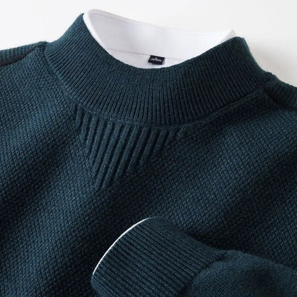 Pull Jacquard à Col Montant pour Homme