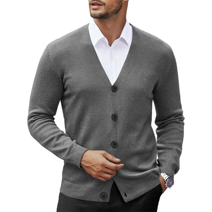 Cardigan Boutonné à Col V pour Homme