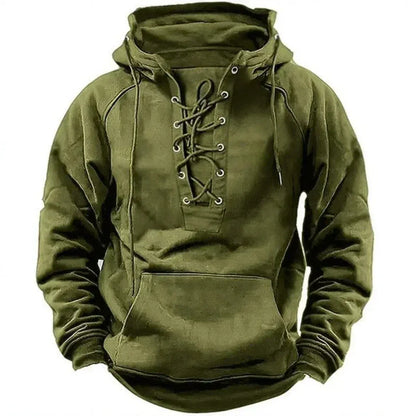 Sweat à Capuche à Laçage sur le Devant pour Homme